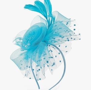 NWT Elegant Kentucky Derby Sky Blue Feather Fascinator